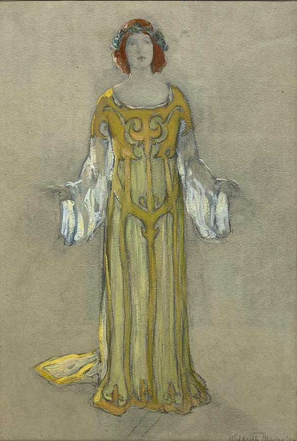 Sketches of Madame Frances Alda’s costumes for the performance in Francesca da Rimini, Metropolitan Opera, gouache on paper, 2016 (Private Collection)