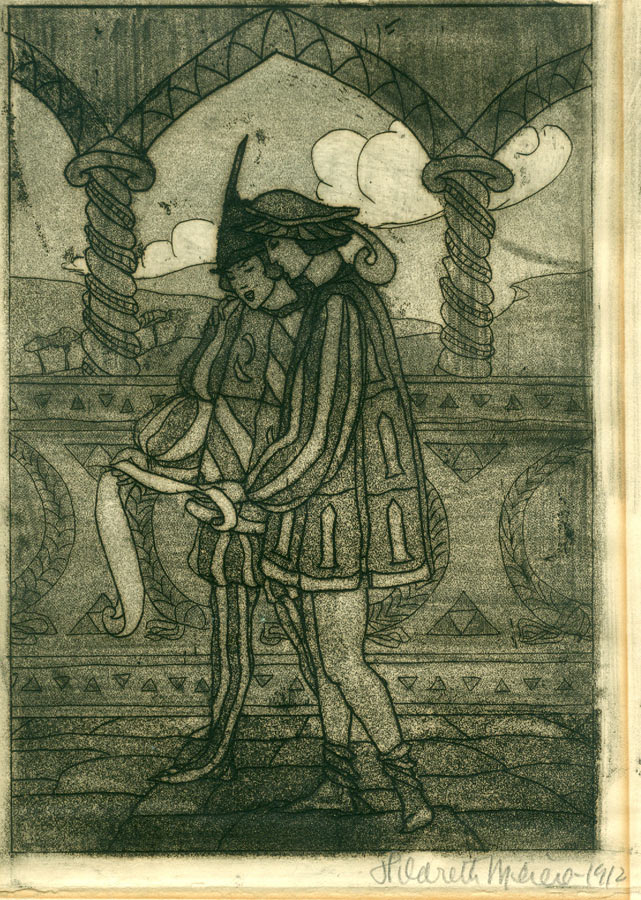 Hildreth Meière, Untitled, etching, 1912, 7 7/8 x 5 ½ in.