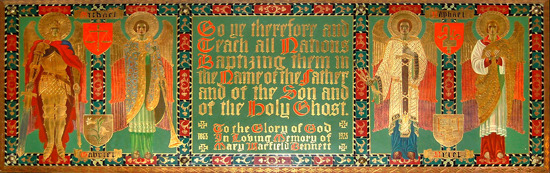 Memorial panel with lettering by Bertram Grosvenor Goodhue