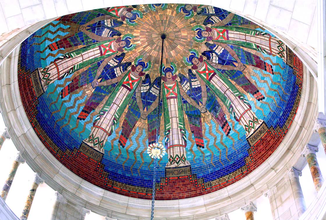 Detail of rotunda dome with Virtues of the State