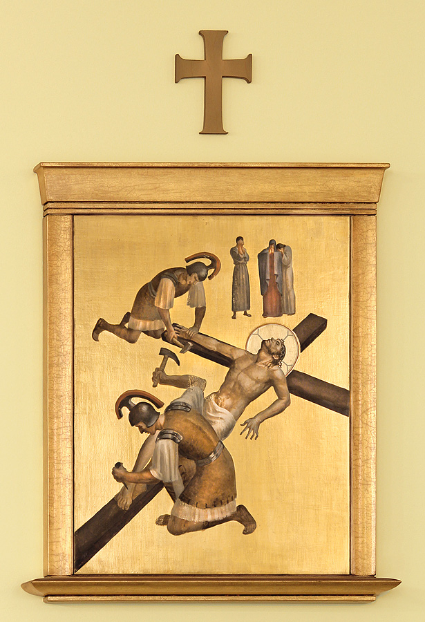 Jesus is nailed to the cross