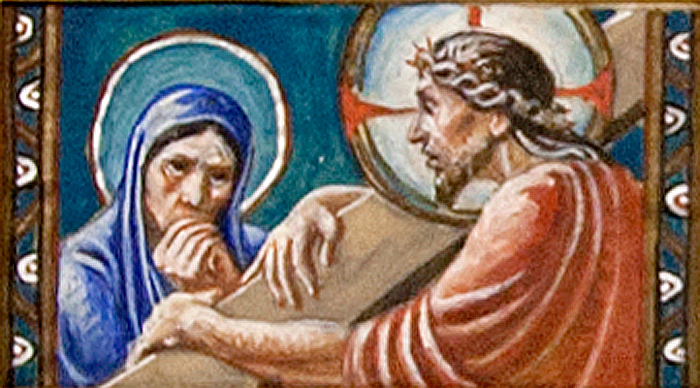 Sketch in gouache for Jesus Meets His Mother