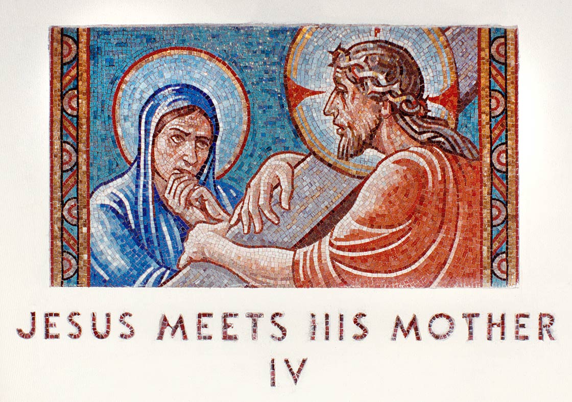 Jesus Meets His Mother, inset wall panel