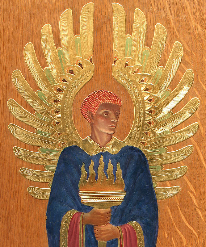 Left angel from St. Thomas remembrance shrine