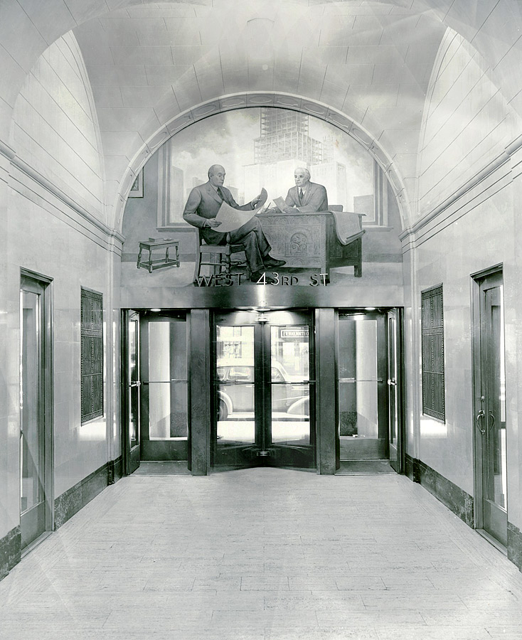 Mural above 43rd Street entrance. ©Peter A. Juley Collection, Smithsonian American Art Museum, Washington, DC